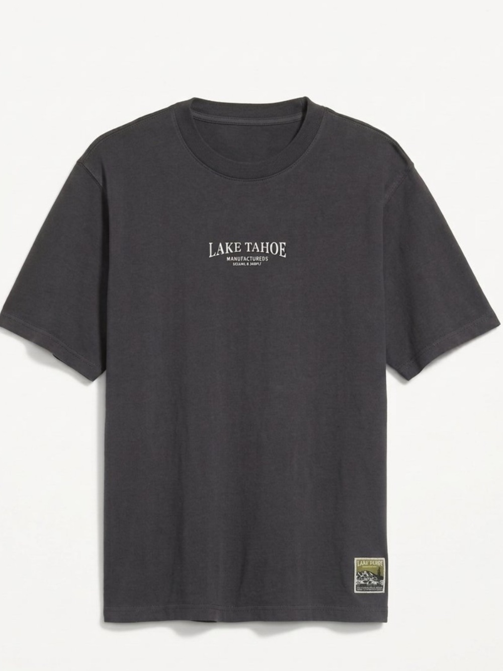 Old Navy Heavyweight Graphic T-Shirt Tee Grey Lake Tahoe size Small
